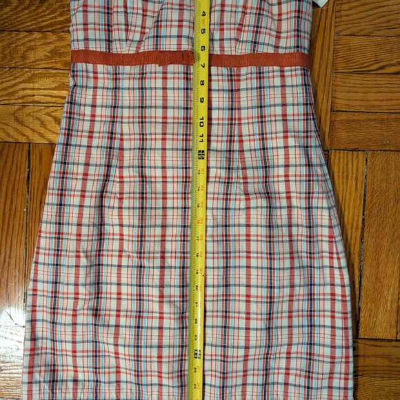 NWT Lilly Pulitzer Strapless Mini Empire Waist Dress Women’s Sz 6 Red Blue Plaid - Picture 6 of 8